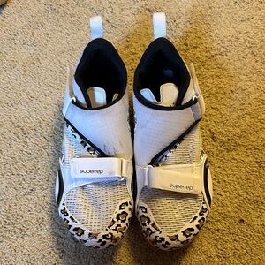 Nike Superrep Leopard Print White and Black Women's Clip-In Spin Shoes